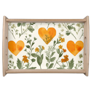 Golden Heart Wildflower Serving Tray