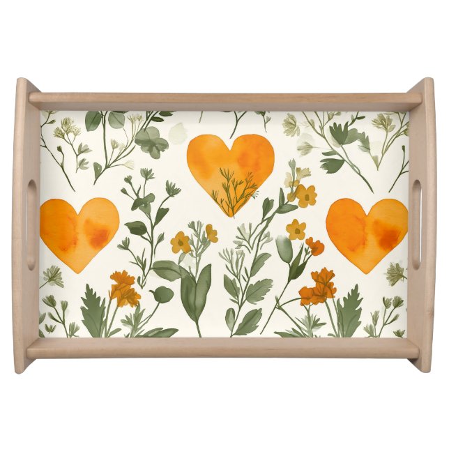 Golden Heart Wildflower Serving Tray (Front)