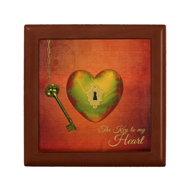 Golden Heart with Key Gift Box (Front)