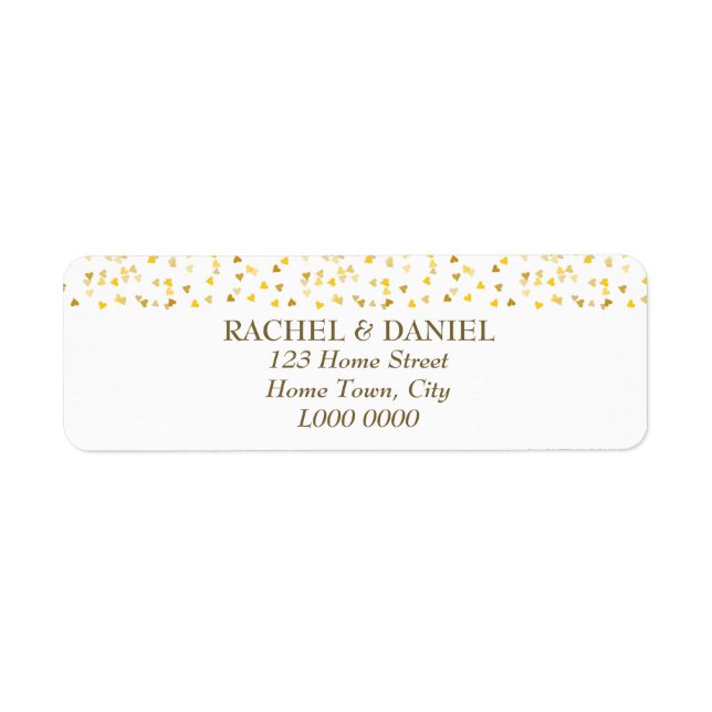 Golden Hearts Address Label (Front)