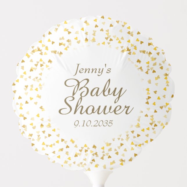 Golden Hearts Baby Shower / Sprinkle Favor Balloon (Front)
