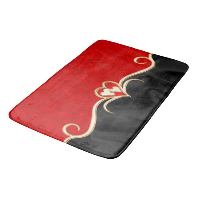 Golden hearts bath mat (Angled)