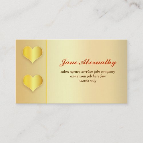 golden hearts business card design