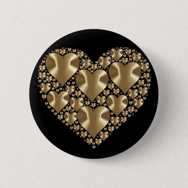 Golden hearts button (Front)
