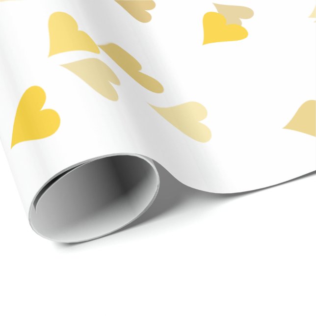 Golden Hearts Confetti Gift Wrap (Roll Corner)