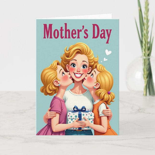 Golden Hearts Family Love Card (Front)