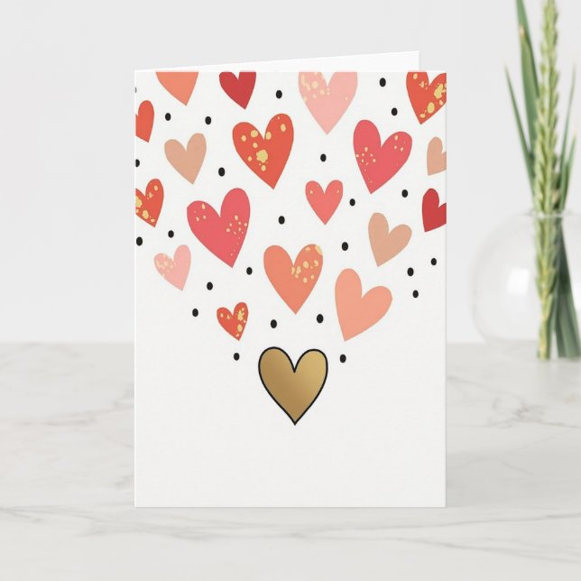 Golden Hearts Love Card (Front)
