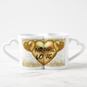 golden hearts MR &MRS Lovers' mug