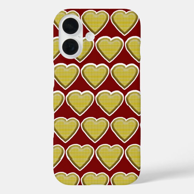 Golden Hearts Pattern Case-Mate iPhone Case (Back)