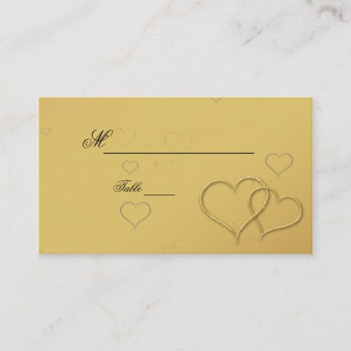 Golden Hearts - Place Card Business Card