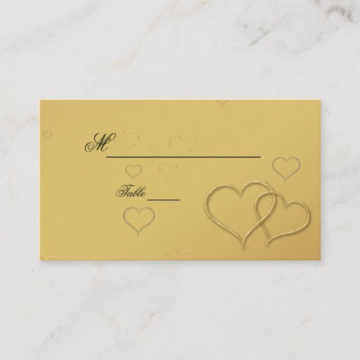 Customizable Golden Hearts - Place Card Business Card