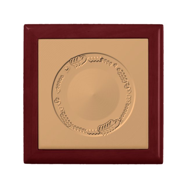 Golden Hearts Relief Image on Jewelry Box (Front)