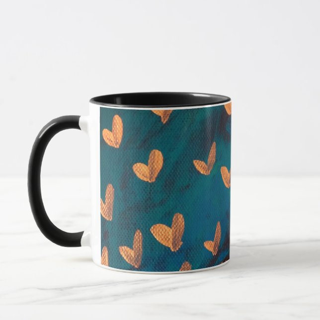 Golden Hearts  Ringer Combo Mug (Left)