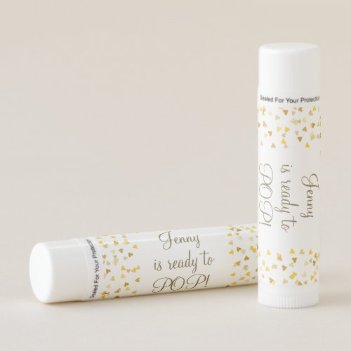 Golden Hearts Shes Ready to Pop Baby Shower Favor Lip Balm