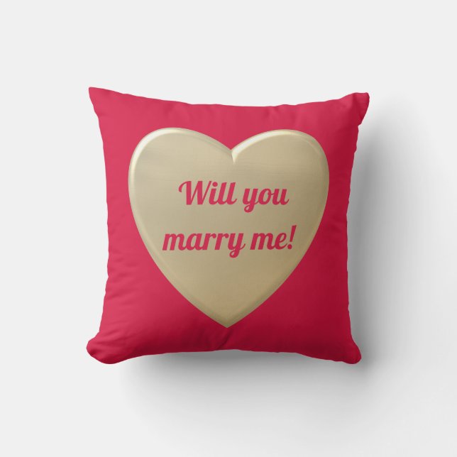 golden  hearts throw pillow (Front)