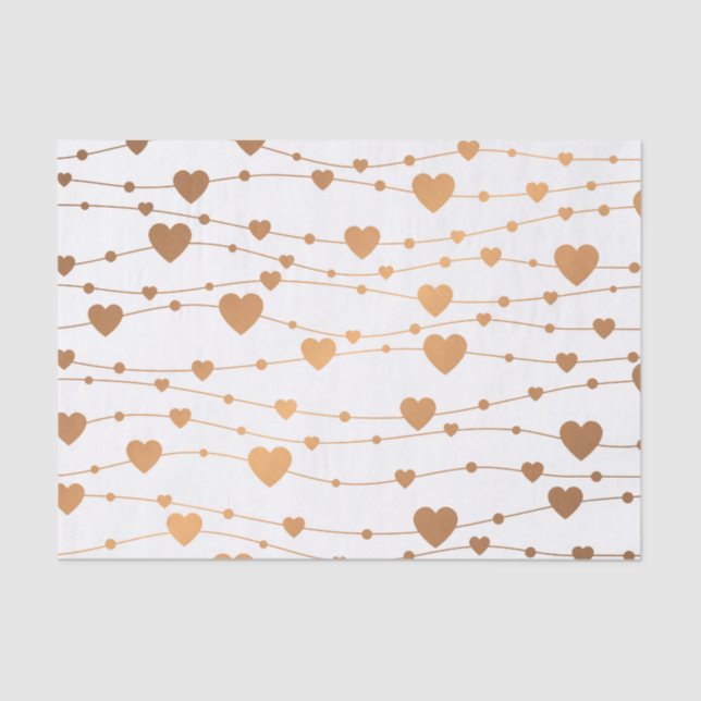 Golden Hearts Tissue Paper (Front)