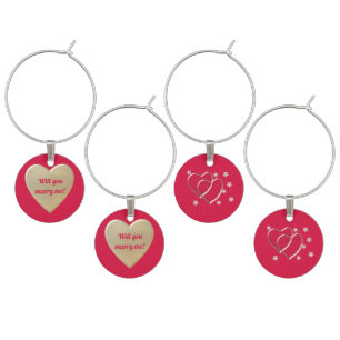 golden hearts wine charm