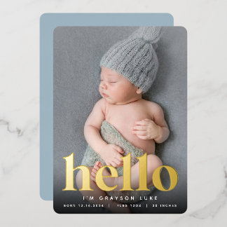 Golden Hello | Foil Birth Announcement