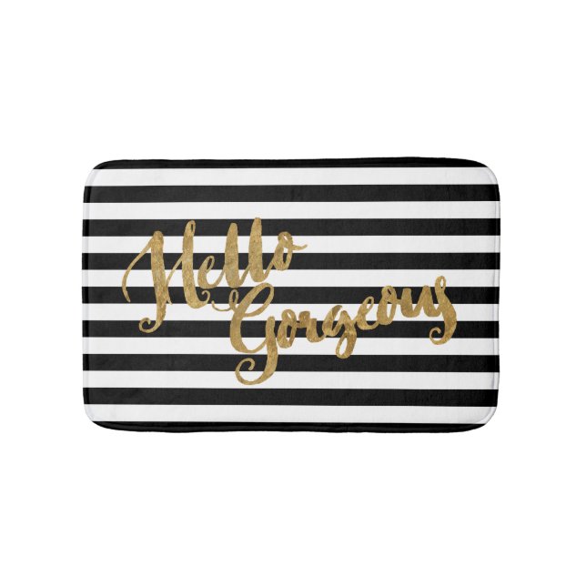 Golden Hello Gorgeous Stripes Bathroom Mat (Front)