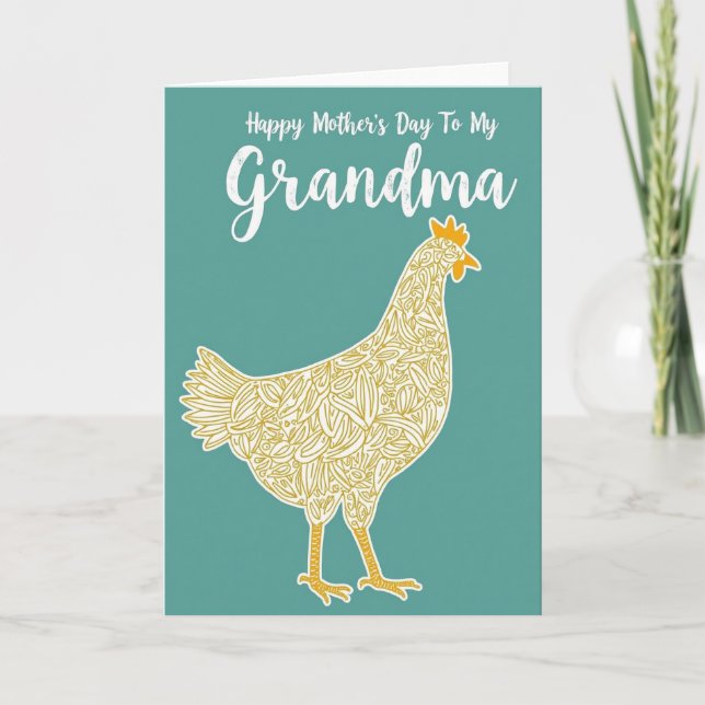 Golden Hen Grandmas Day Card (Front)