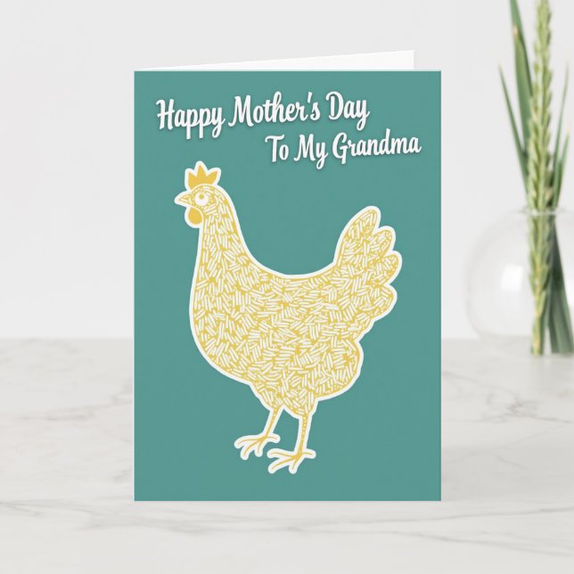 Golden Hen Mothers Day Card (Front)