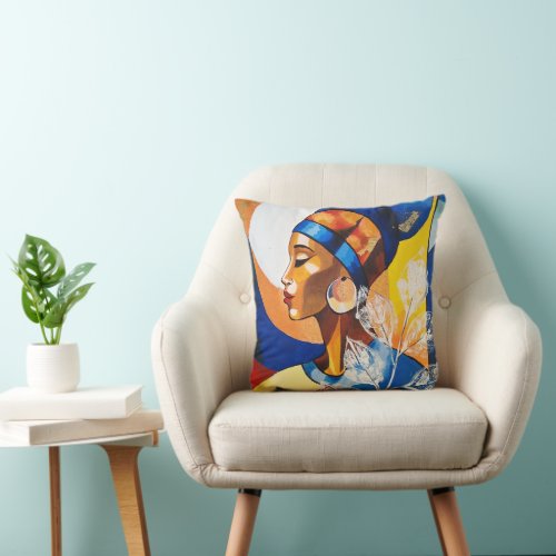Golden Heritage: African Art Decorative Throw Pill Pillow