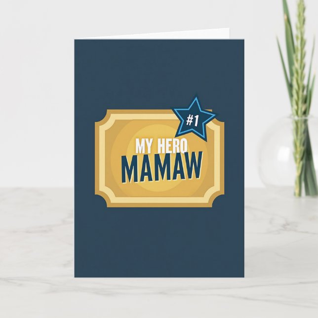 Golden Hero Mamaw Mothers Day Card (Front)