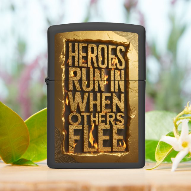 Golden Heroes Run In Zippo Lighter (On Table)