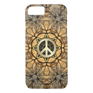 Golden Hexagon Forest Peace Sign iPhone 7 Case