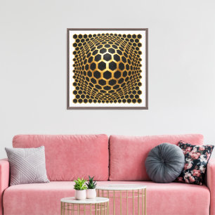 Golden Hexagon Sphere Canvas Print