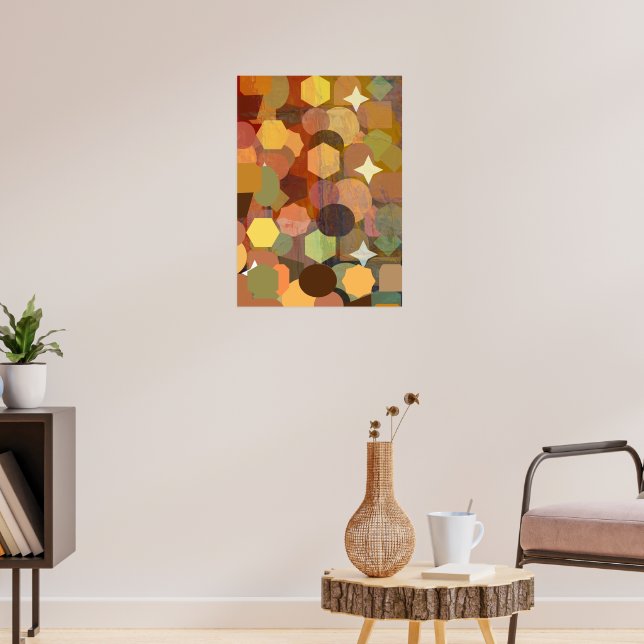 Golden Hexagons: Modern Art for Your Poster (Living Room 3)