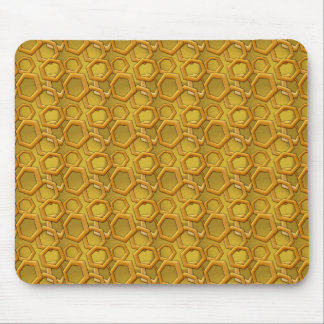 Golden Hexagons Mouse Pad