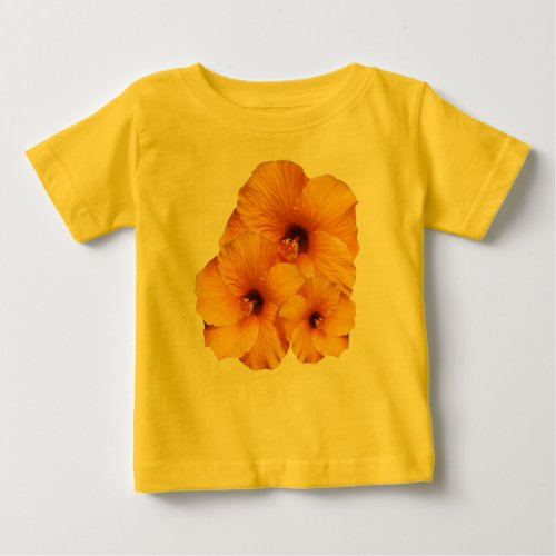 Golden Hibiscus Flowers Bouquet Baby T_Shirt