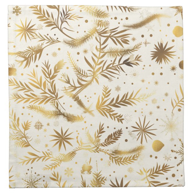 Golden Holiday Elegance Napkins (Front)