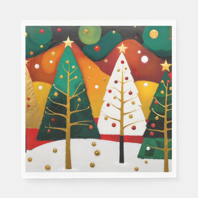 Golden Holiday Grove Napkins (Front)