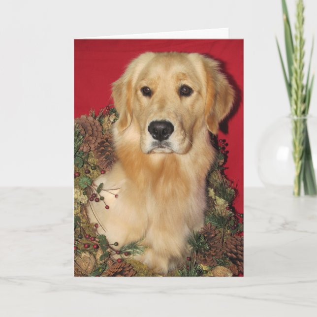 Golden Holiday Wishes Card (Front)