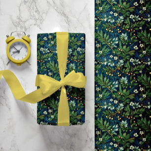 Golden Holly and Winter Foliage Wrapping Paper