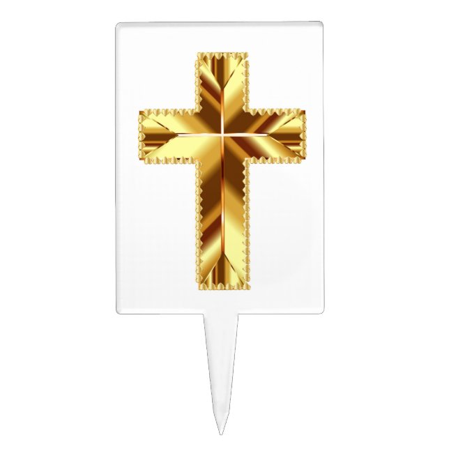 GOLDEN HOLY CROSS CAKE TOPPER (Front)