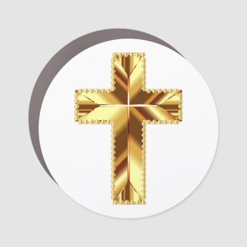 GOLDEN HOLY CROSS CAR MAGNET