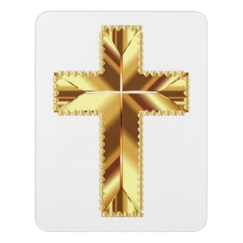 Golden Holy Cross Door Sign by Awesoma at Zazzle