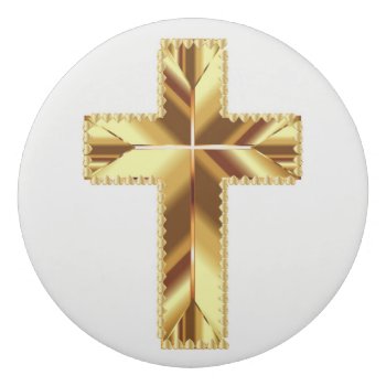 Golden Holy Cross Eraser by Awesoma at Zazzle