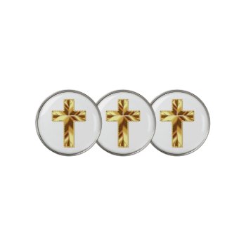 Golden Holy Cross Golf Ball Marker by Awesoma at Zazzle