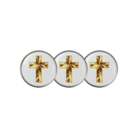 Golden Holy Cross Golf Ball Marker