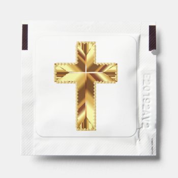 Golden Holy Cross Hand Sanitizer Packet by Awesoma at Zazzle