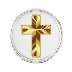 GOLDEN HOLY CROSS LAPEL PIN