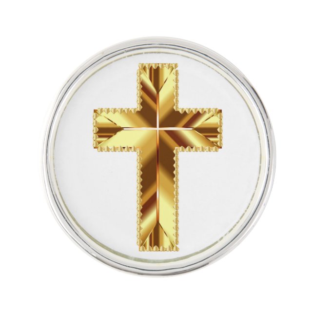GOLDEN HOLY CROSS LAPEL PIN (Front)