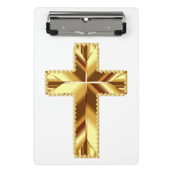 Golden Holy Cross Mini Clipboard by Awesoma at Zazzle