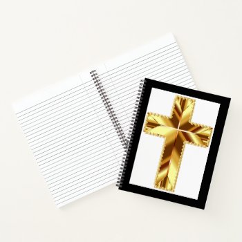 Golden Holy Cross Notebook by Awesoma at Zazzle