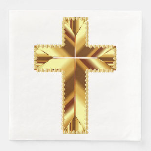 GOLDEN HOLY CROSS PAPER DINNER NAPKINS