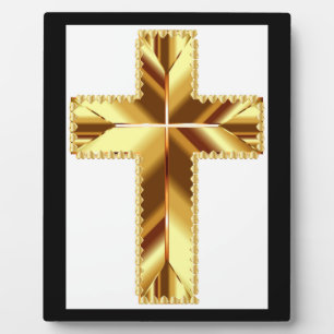 GOLDEN HOLY CROSS PLAQUE